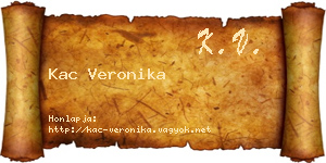 Kac Veronika névjegykártya
